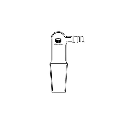 Adapter, Inlet, Inner Joint, 90 Deg 14/20 Joint Size, 10 mm Hose O.D.