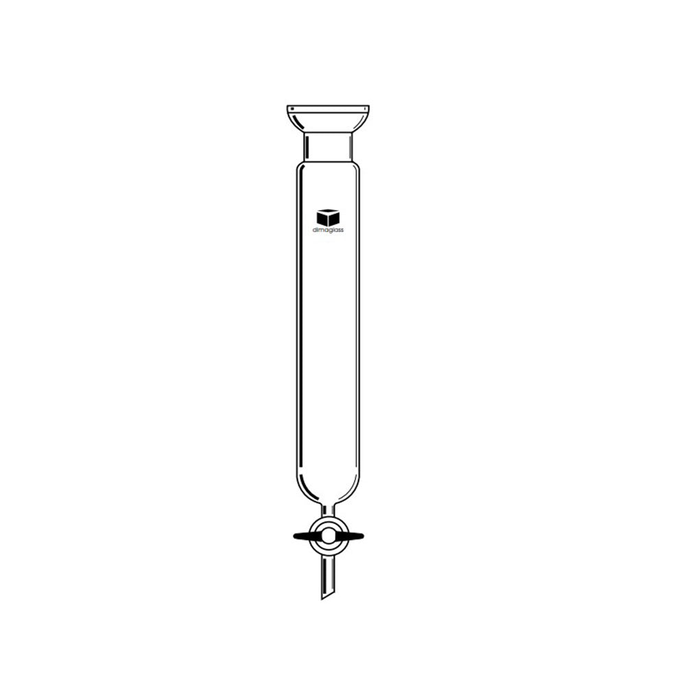 Chromatography Column, Teflon Stopcock Spherical Joint 1.6 (40) x 8 (203) in.(mm), Joint Size 35/20