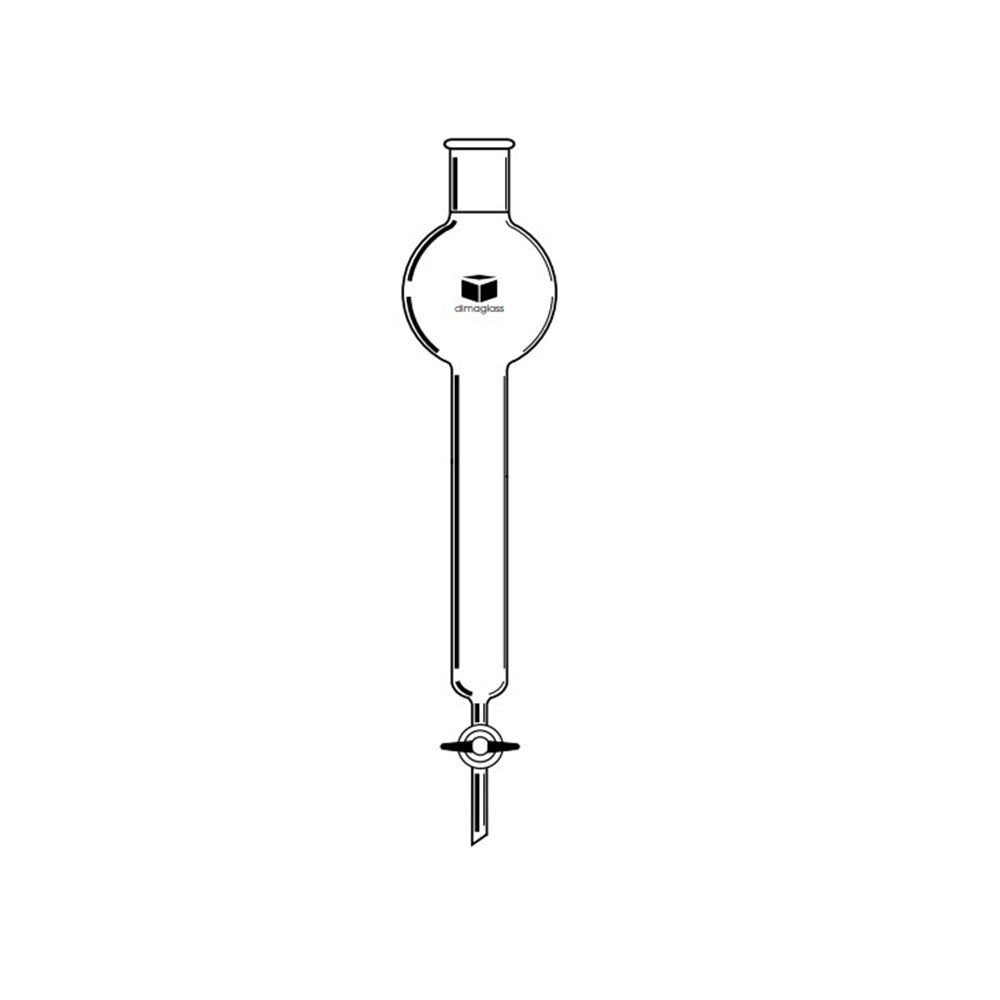 Chromatography Column, Teflon Stopcock, w/Reservoir 250 mL, 1.0 (25) x 12 (305) in.(mm), Joint Size 24/40