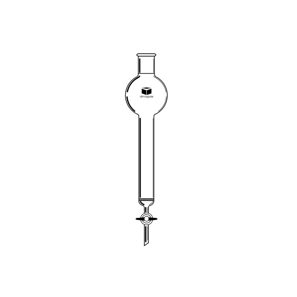 Chromatography Column, Teflon Stopcock, Fritted Disc, w/Reservoir 250 mL, .75 (19) x 12 (305) in.(mm), Joint Size 24/40