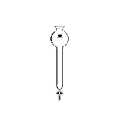 Chromatography Column, Teflon Stopcock, w/Reservoir 500 mL, 1.4 (35) x 12 (305) in.(mm), Ball Joint Size 35/20