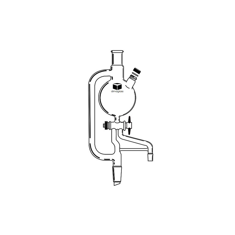 Distilling Head, Solvent , Teflon Stopcock 24/40, 500 mL