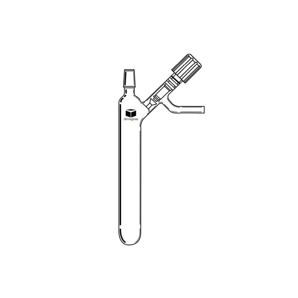 Flask, Reaction Tube, High Vacuum Valve 14/20, 25 mL