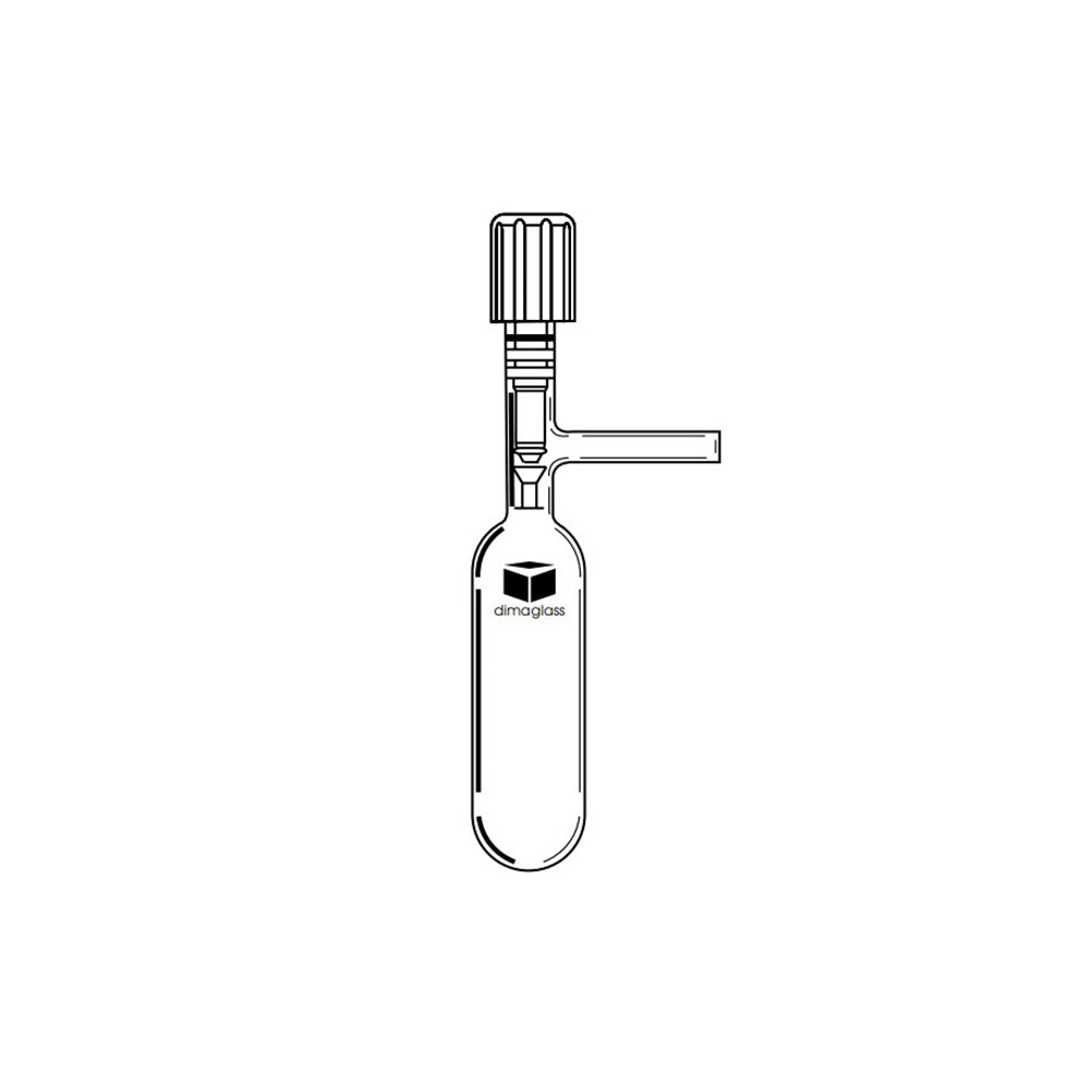 Flask,Reaction Tube, High Vacuum Valve 100 mL