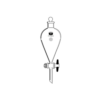 Funnel, Separatory, Squibb, Teflon Stopcock Stopper Size 22, 125 mL