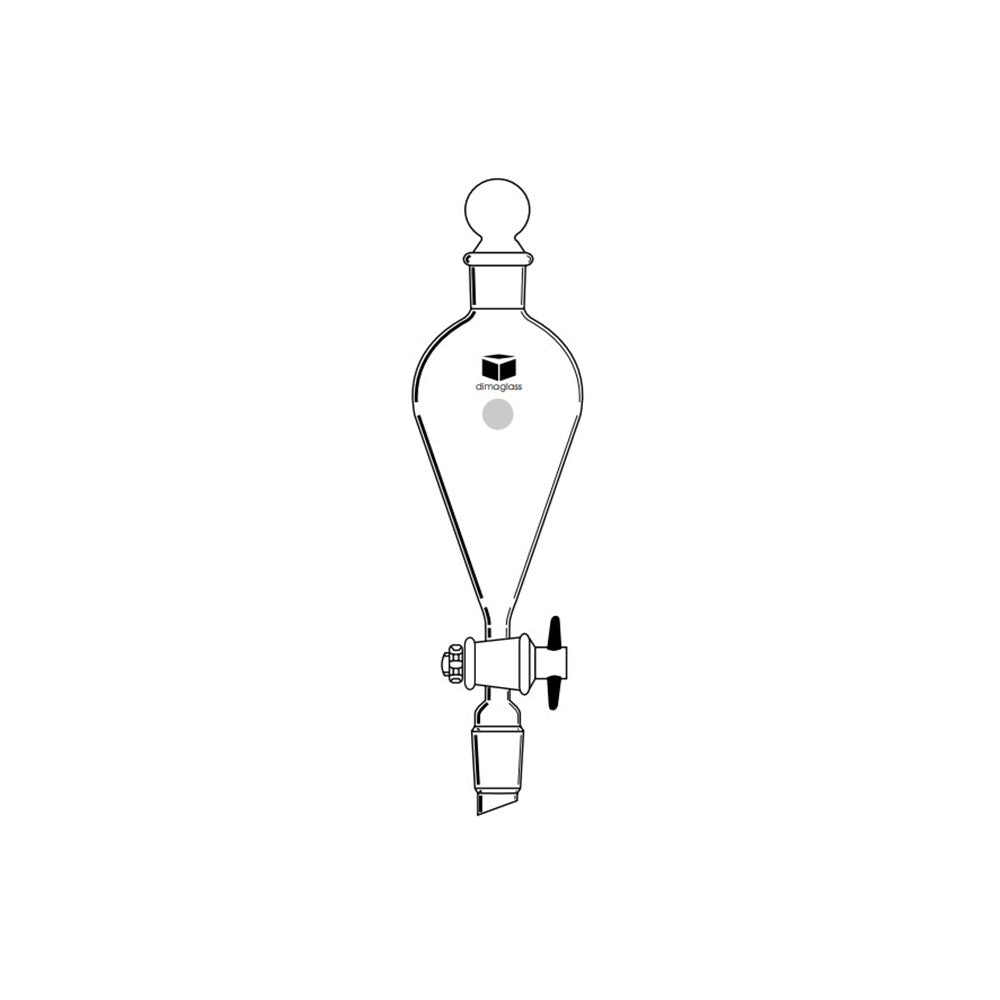 Funnel, Separatory, Squibb, Teflon Stopcock 24/40, 2000 mL