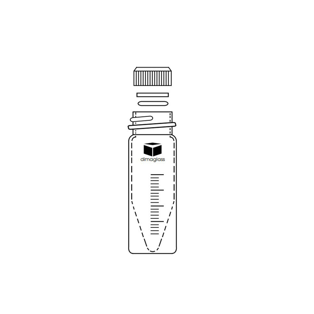 Vial, Conical Reaction, Graduated Microscale, 14/10, 8 mL