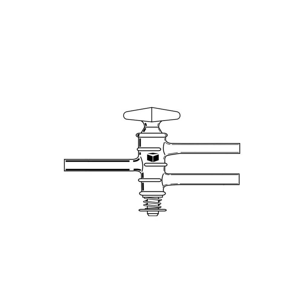 Stopcock, Double Oblique Bore, Glass 4mm Bore, 16.2/56 mm Plug