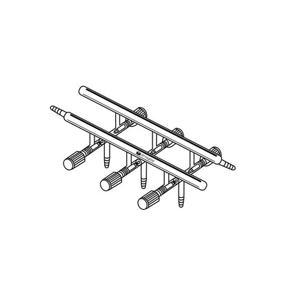 Manifold, Vacuum/Inert, Double,High Vaccum Valve 0-4mm Bore,Overall width 300mm, 3 Ports